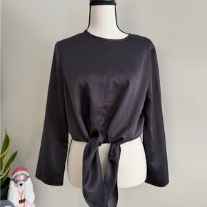 OAK + FORT Black Asymmetrical Blouse
